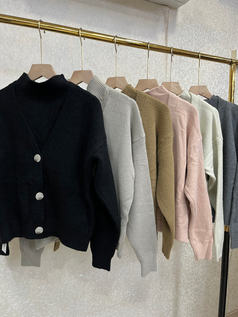 Winter High Neck Tops With Cardigan Sets